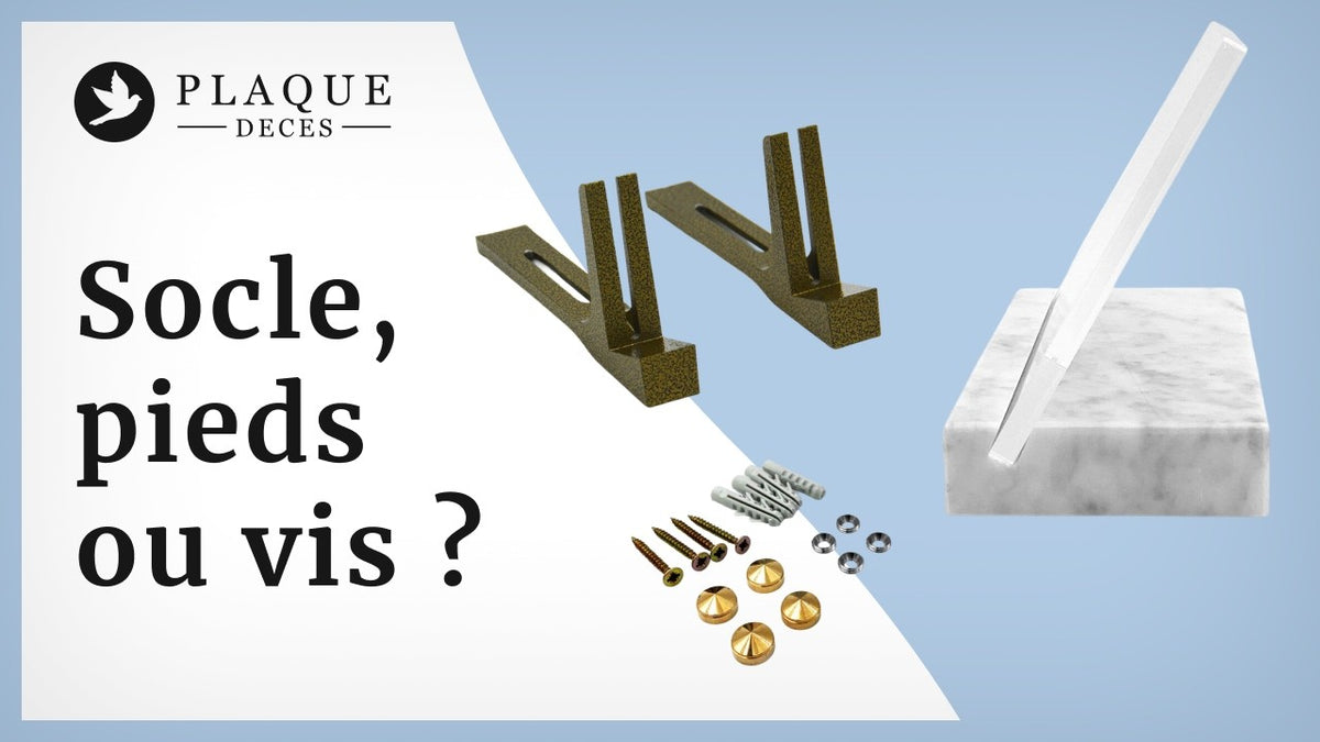 Comment fixer une plaque funéraire sur une tombe (socle, pieds, colle)