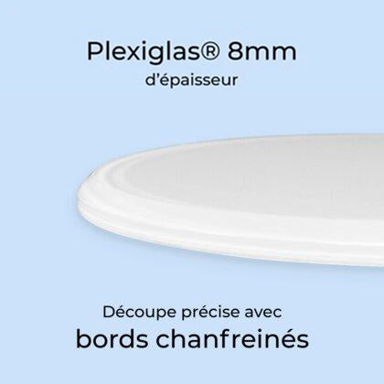 Médaillon Funéraire Demi blanc