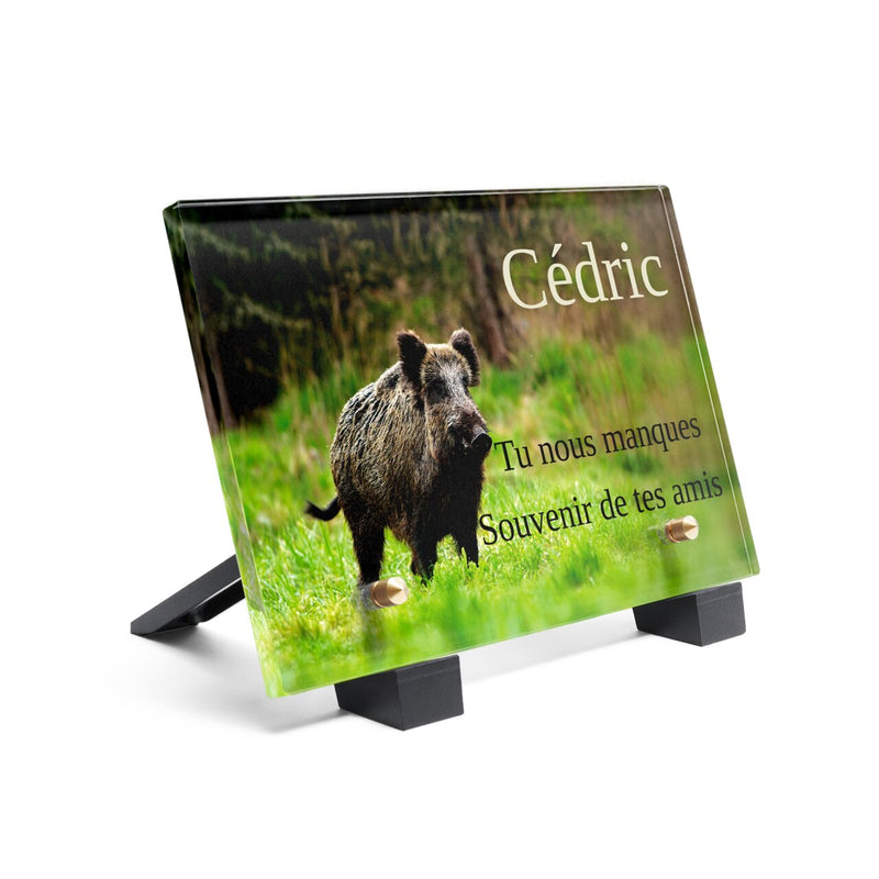 Plaque funéraire plaque-funeraire-sanglier 12 plapuedacaes.com