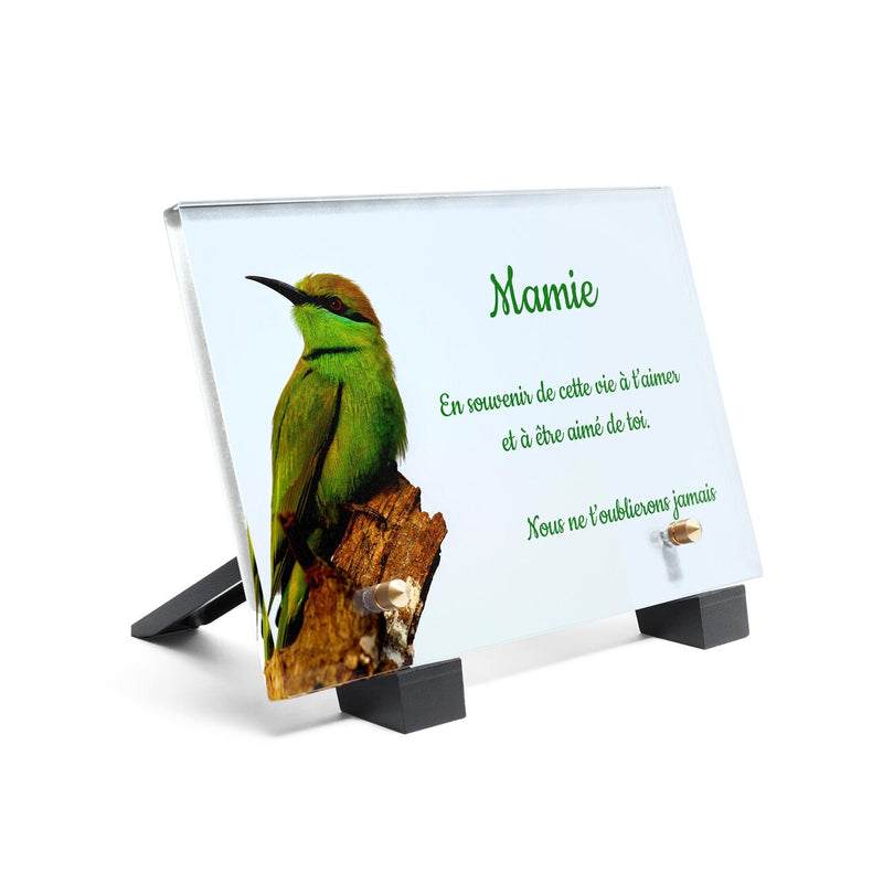 Plaque funéraire bel-oiseau-vert 1 plapuedacaes.com