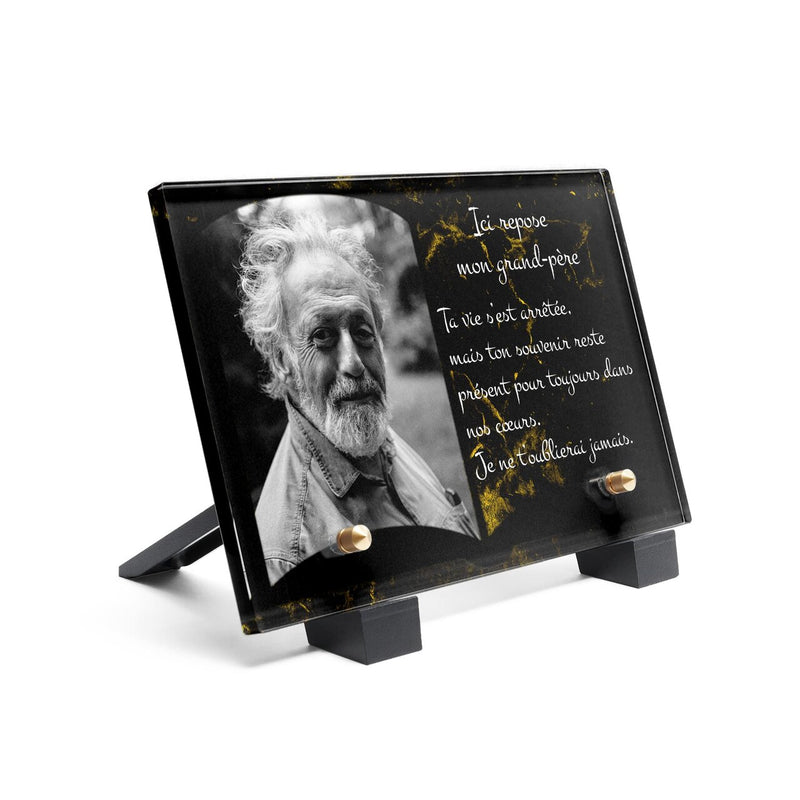 Plaque funéraire livre-marbre-noir-et-or 18 plapuedacaes.com