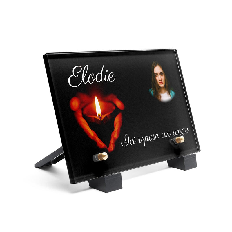 Plaque funéraire mains-bougie 13 plapuedacaes.com