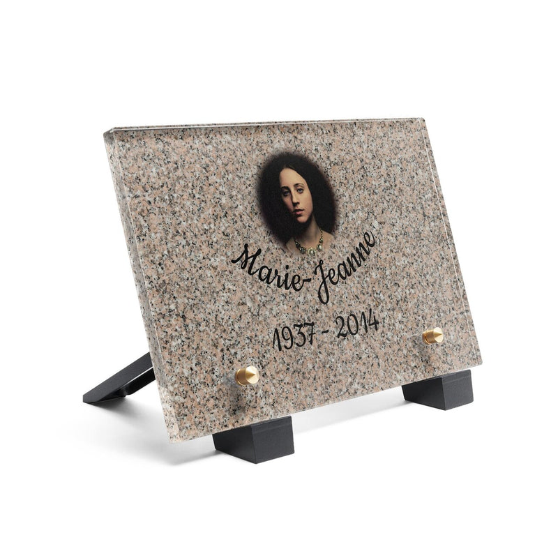 Plaque funéraire granit-rose-pastel 26 plapuedacaes.com