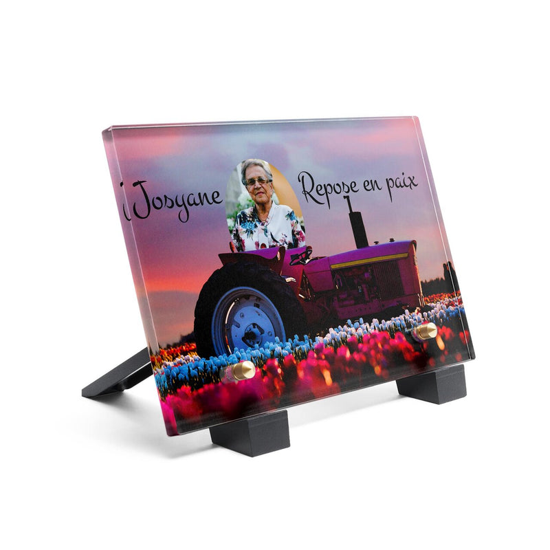 Plaque funéraire tracteur-rose 6 plapuedacaes.com