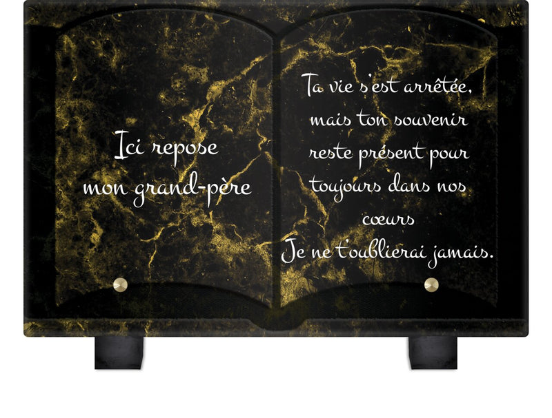 Plaque funéraire livre-marbre-noir-et-or 30 plapuedacaes.com
