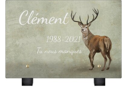 Plaque funéraire plaque-funeraire-cerf 13 plapuedacaes.com
