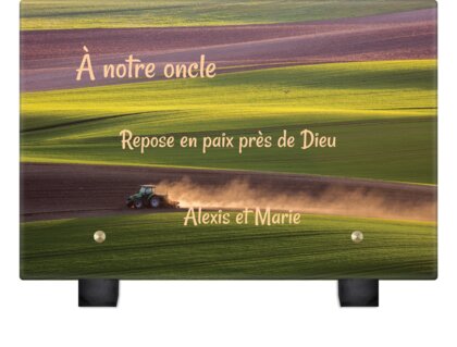 Plaque funéraire tracteur-laboureur 23 plapuedacaes.com
