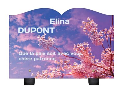 Plaque funéraire fleurs-de-cerisier-forme-livre 17 plapuedacaes.com
