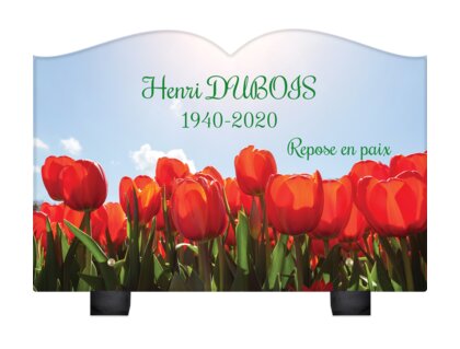 Plaque funéraire champ-de-tulipes-forme-livre 25 plapuedacaes.com

