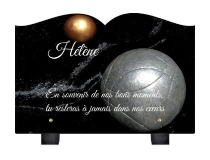 Plaque funéraire boule-de-petanque-forme-livre 20 plapuedacaes.com
