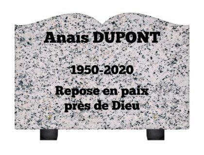 Plaque funéraire livre-granite-gris-forme-livre 9 plapuedacaes.com
