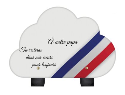 Plaque funéraire bandeau-bleu-blanc-rouge-forme-nuage 3 plapuedacaes.com
