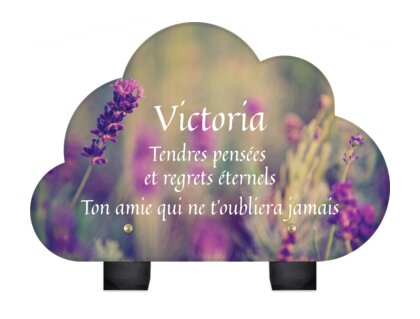 Plaque funéraire lavande-au-soleil-forme-nuage 4 plapuedacaes.com

