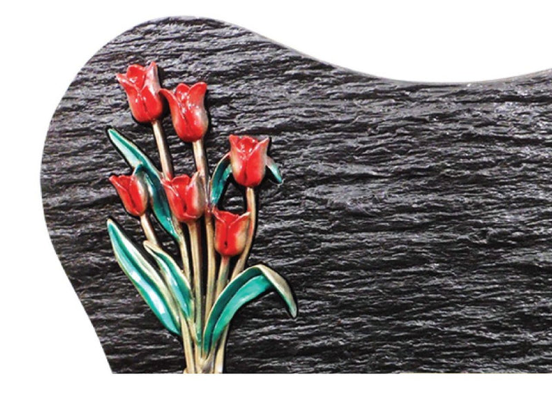 Plaque funéraire galets-blancs-et-bronze-tulipe-couleur 18 plapuedacaes.com
