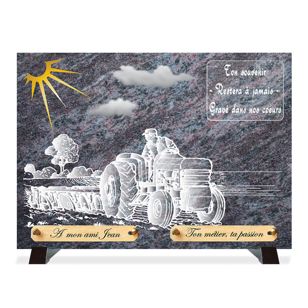 Plaque funéraire compogranit-agriculteur 13 plapuedacaes.com
