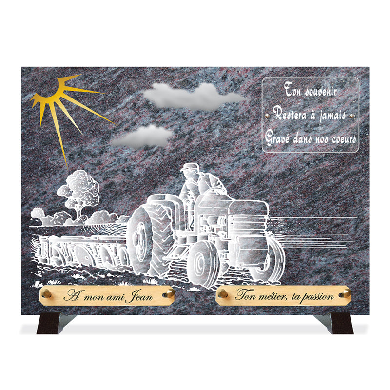 Plaque funéraire compogranit-agriculteur 13 plapuedacaes.com
