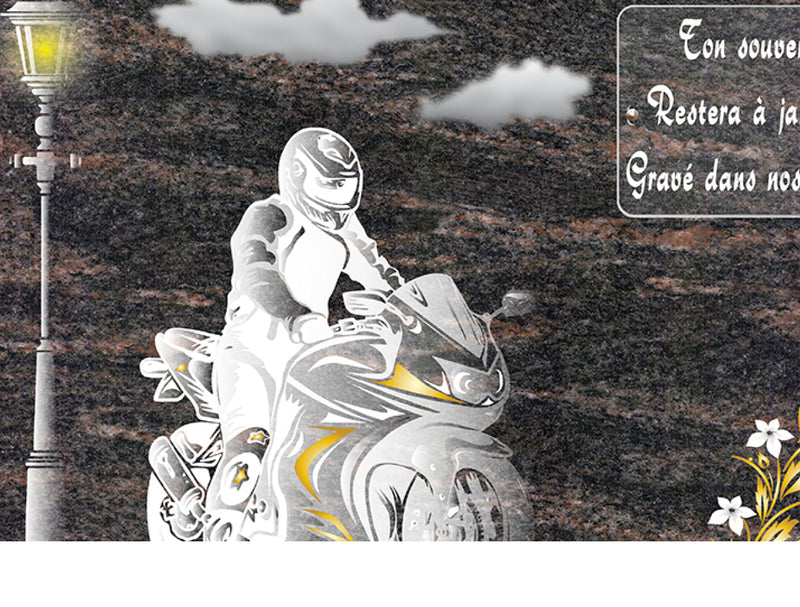 Plaque funéraire compogranit-motard 18 plapuedacaes.com
