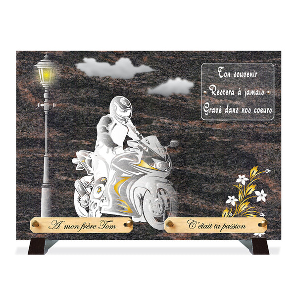 Plaque funéraire compogranit-motard 18 plapuedacaes.com
