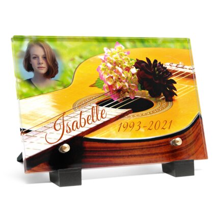 Plaque funéraire guitare-acoustique-avec-les-fleurs 19 plapuedacaes.com
