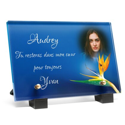 Plaque funéraire fleur-du-paradis 25 plapuedacaes.com
