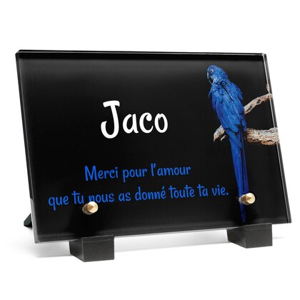 Plaque funéraire perroquet-bleu 6 plapuedacaes.com
