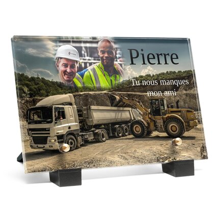 Plaque funéraire camion-chantier 27 plapuedacaes.com
