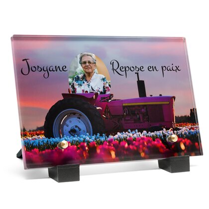 Plaque funéraire tracteur-rose 15 plapuedacaes.com
