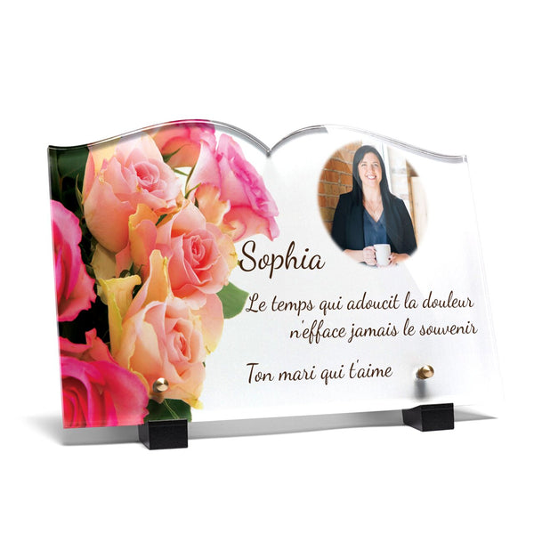 Plaque funéraire mur-de-roses-forme-livre 1 plapuedacaes.com
