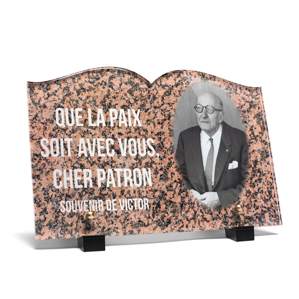 Plaque funéraire livre-granit-rose-forme-livre 8 plapuedacaes.com
