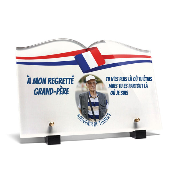 Plaque funéraire bandeau-bleu-blanc-rouge-forme-livre 27 plapuedacaes.com
