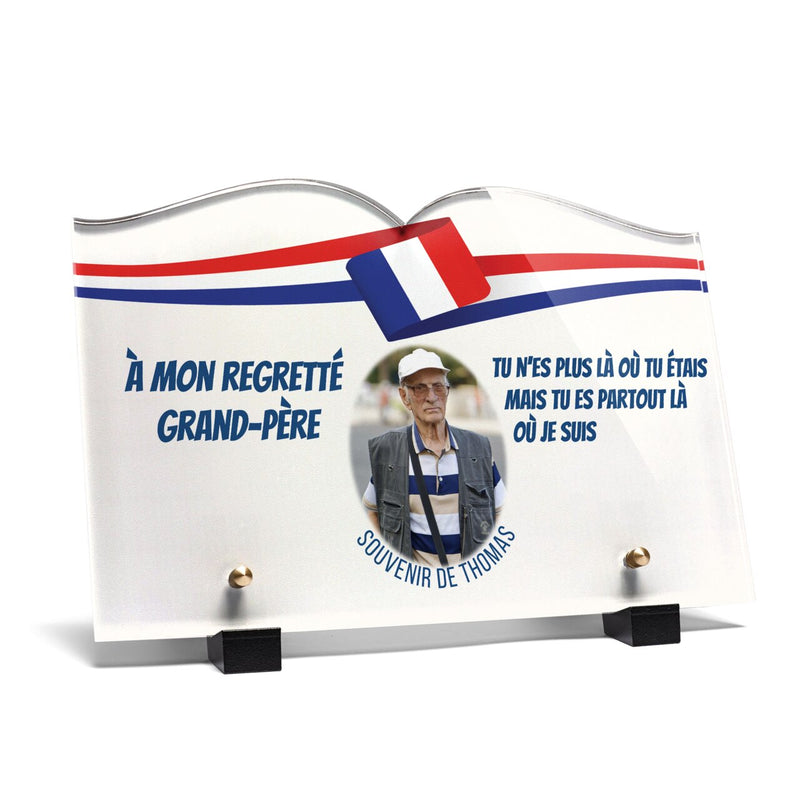 Plaque funéraire bandeau-bleu-blanc-rouge-forme-livre 27 plapuedacaes.com
