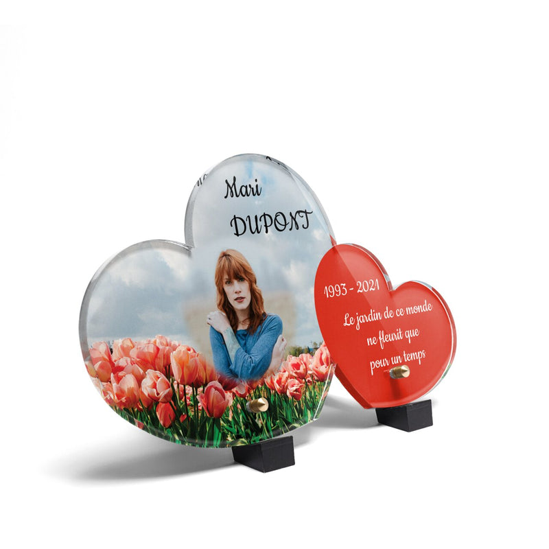 Plaque funéraire champ-de-tulipes-forme-double-coeur 15 plapuedacaes.com