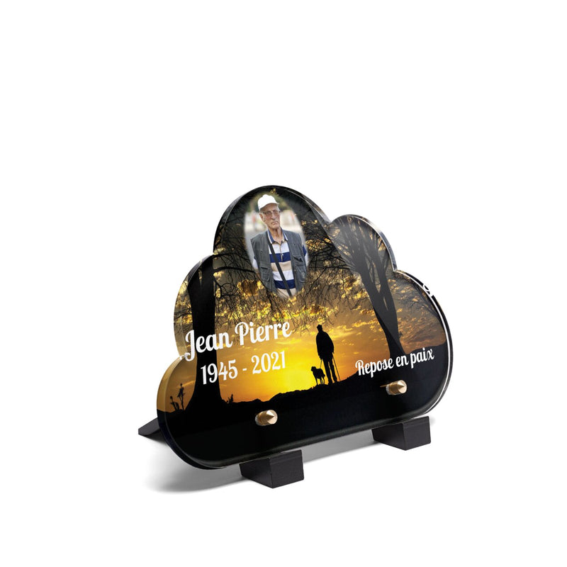 Plaque funéraire silhouette-dun-homme-et-son-chien-forme-nuage 11 plapuedacaes.com