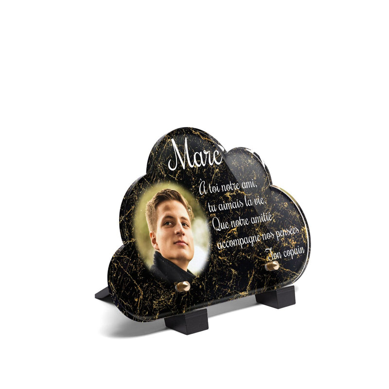 Plaque funéraire livre-marbre-noir-et-or-forme-nuage 26 plapuedacaes.com