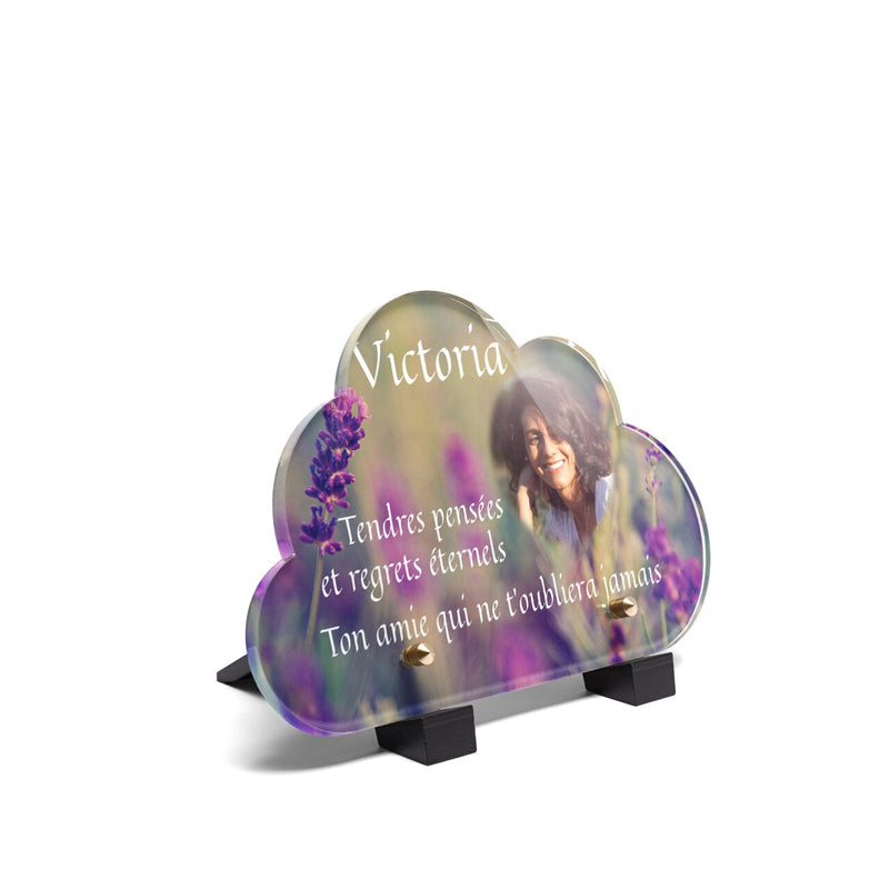 Plaque funéraire lavande-au-soleil-forme-nuage 22 plapuedacaes.com