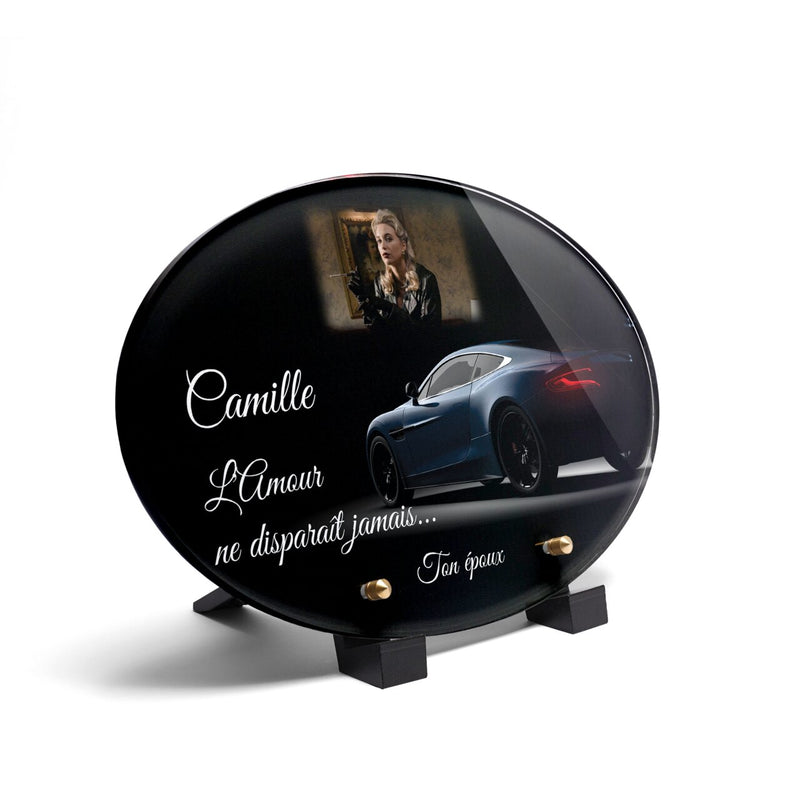 Plaque funéraire voiture-luxueuse-forme-ovale 9 plapuedacaes.com