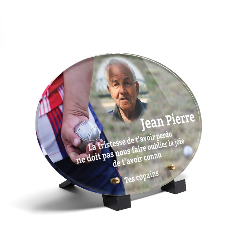 Plaque funéraire boule-de-petanque-forme-ovale 19 plapuedacaes.com