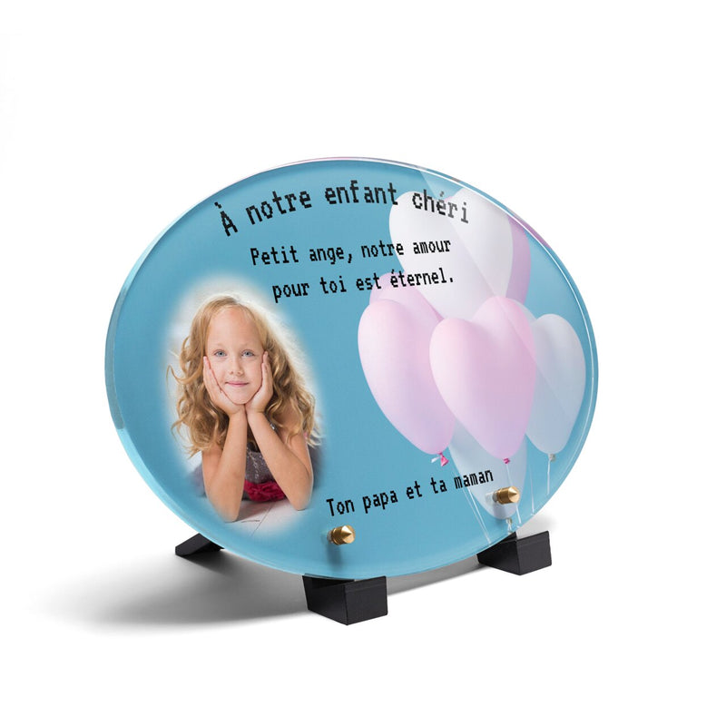 Plaque funéraire ballons-coeurs-forme-ovale 16 plapuedacaes.com