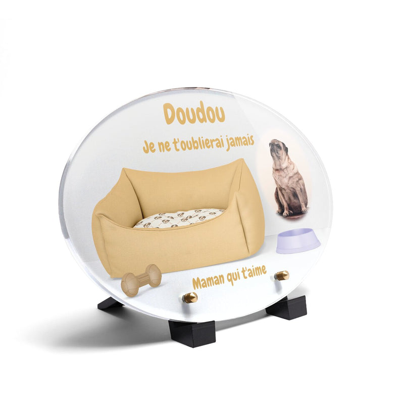Plaque funéraire lit-pour-chiens-forme-ovale 23 plapuedacaes.com