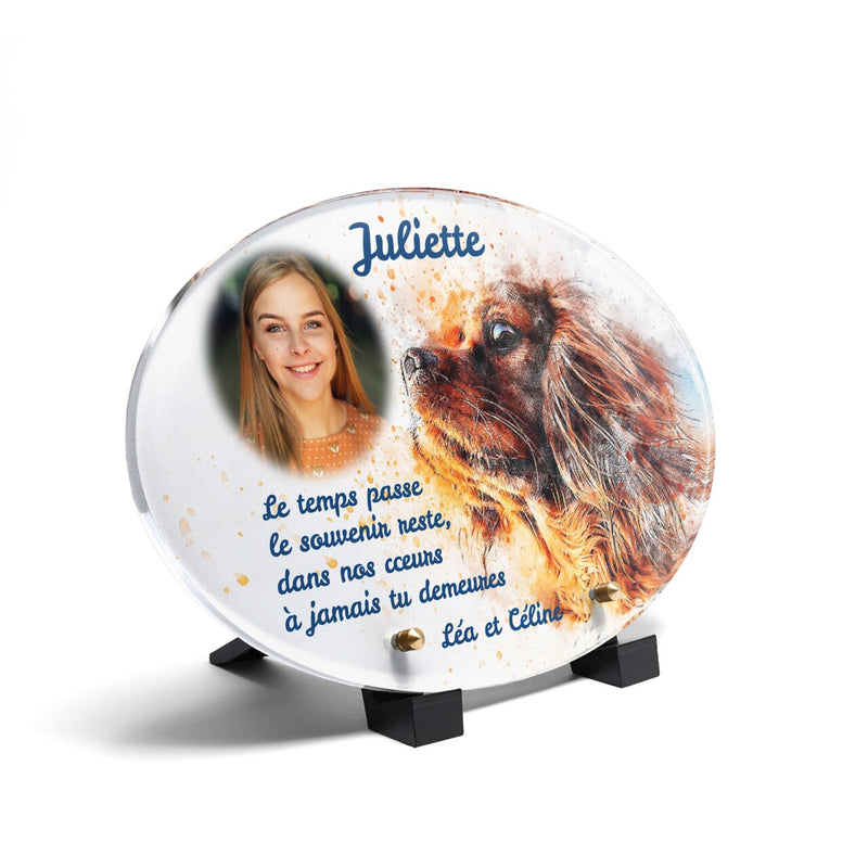 Plaque funéraire peinture-de-chien-forme-ovale 8 plapuedacaes.com