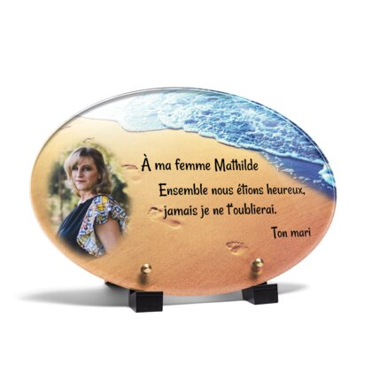 Plaque funéraire empreinte-sable-forme-ovale 12 plapuedacaes.com
