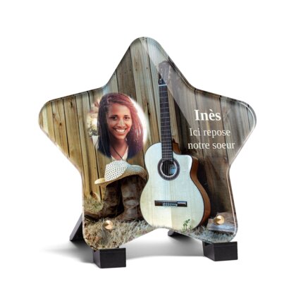 Plaque funéraire guitare-classique-forme-etoile 24 plapuedacaes.com
