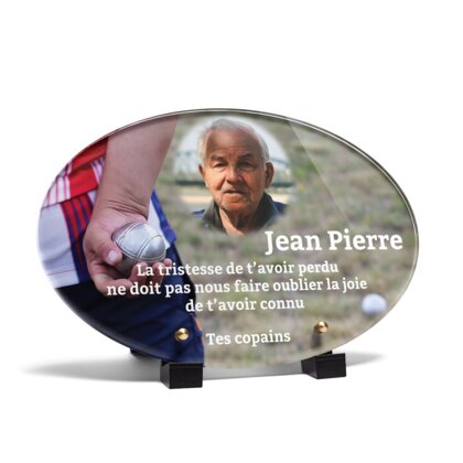Plaque funéraire boule-de-petanque-forme-ovale 30 plapuedacaes.com
