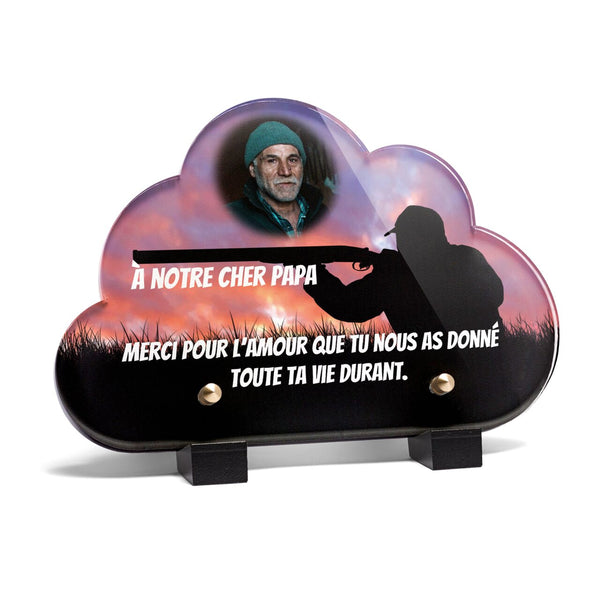 Plaque funéraire chasseur-sous-ciel-rouge-forme-nuage 28 plapuedacaes.com
