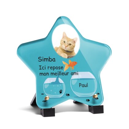 Plaque funéraire chat-aquarium-forme-etoile 2 plapuedacaes.com
