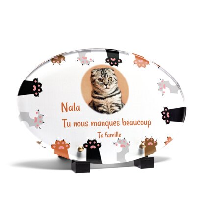 Plaque funéraire cadre-pattes-de-chat-forme-ovale 6 plapuedacaes.com
