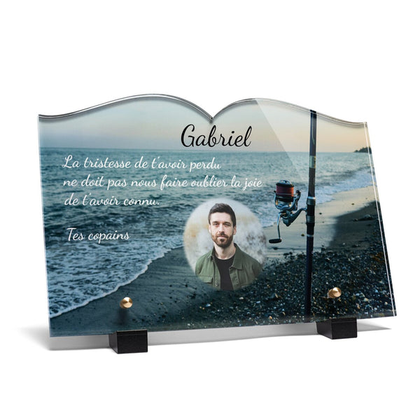 Plaque funéraire canne-a-peche-a-la-plage-forme-livre 23 plapuedacaes.com
