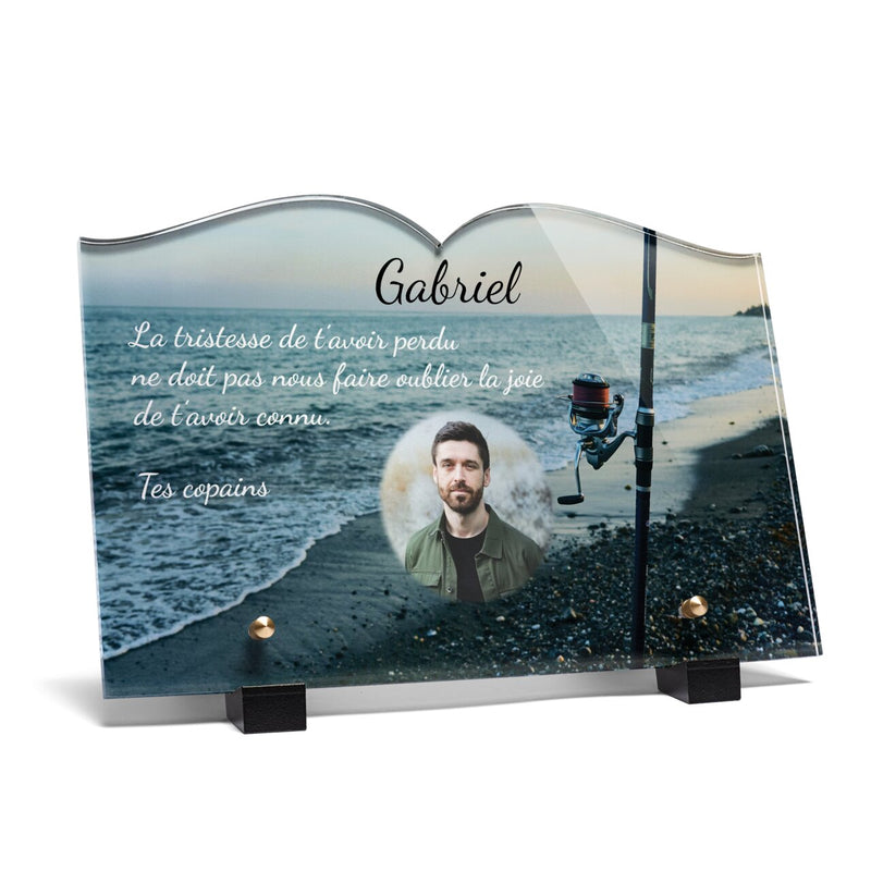 Plaque funéraire canne-a-peche-a-la-plage-forme-livre 23 plapuedacaes.com
