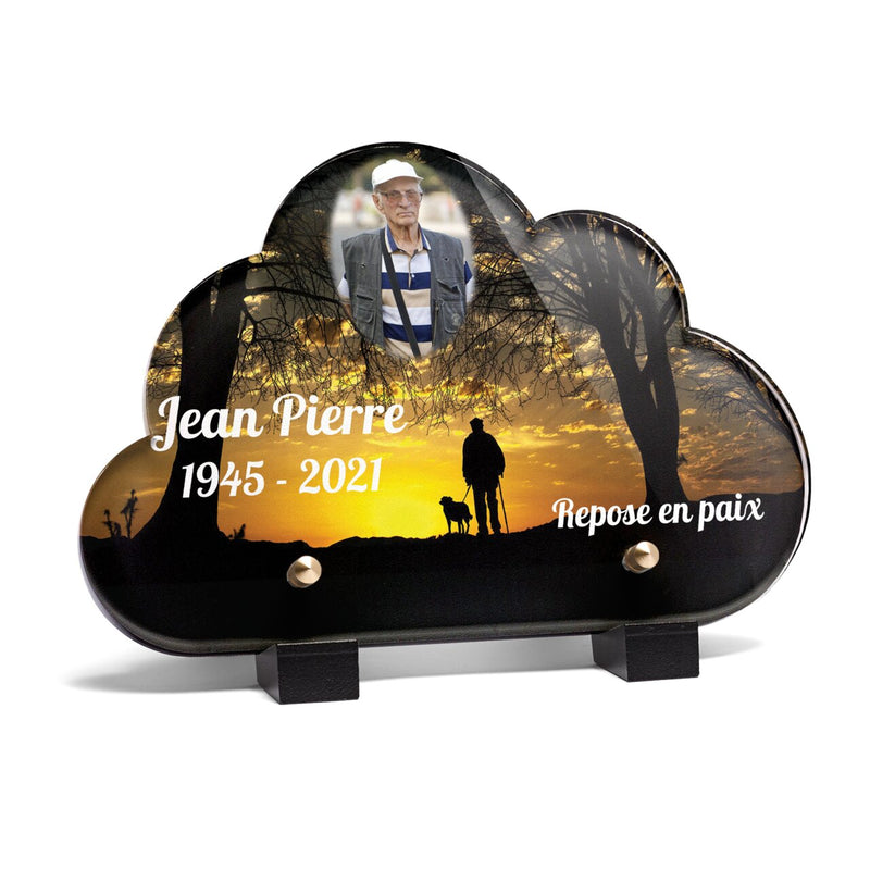 Plaque funéraire silhouette-dun-homme-et-son-chien-forme-nuage 12 plapuedacaes.com
