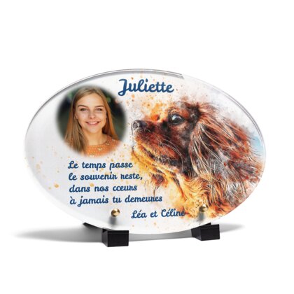 Plaque funéraire peinture-de-chien-forme-ovale 1 plapuedacaes.com

